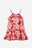 Libby Sleeveless Dress, RED ORANGE/NEW YORK FLORAL - alternate image 3