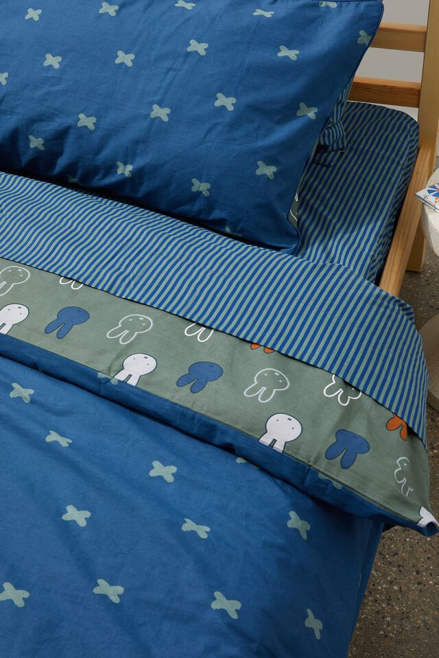 Kids Licensed Quilt Cover Set - Double, LCN MIF MIFFY SWAG GREEN DOUBLE QUILT