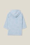 Kids Zip Thru Hooded Towel - Personalised, FROSTY BLUE/FLORAL - alternate image 3