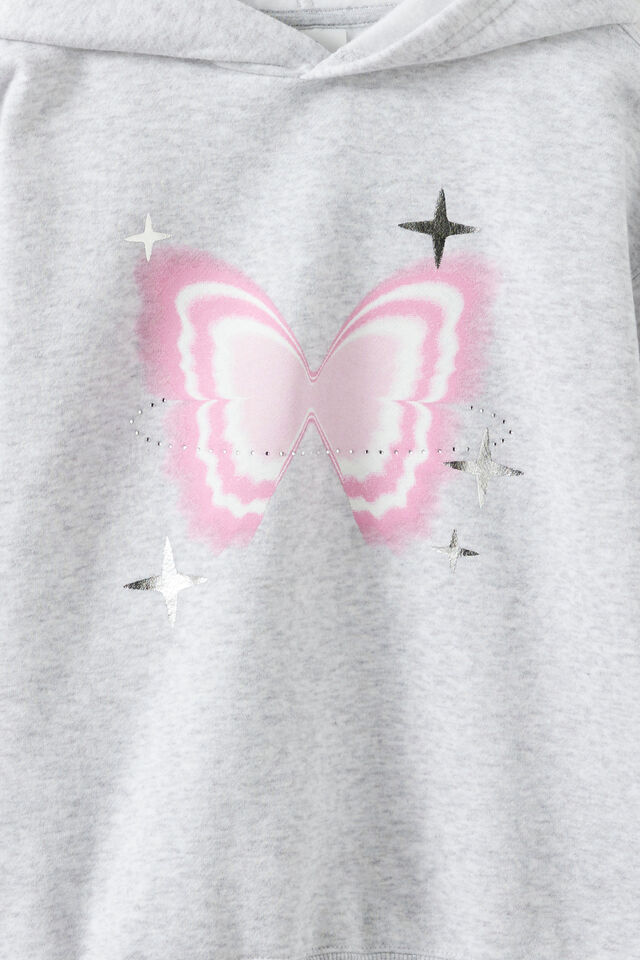 Sammy Oversized Hoodie, GREY MARLE/BUTTERFLY