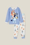 Bluey Chuck Long Sleeve Pyjama Set, LCN BLU DUSK BLUE/BLUEY LET S PLAY - alternate image 1