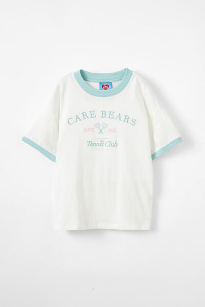 License Drop Shoulder Short Sleeve Tee, LCN CLC CARE BEARS TENNIS/VANILLA