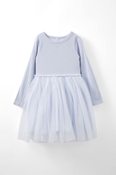 Nova Long Sleeve Dress Up Dress, MORNING BLUE