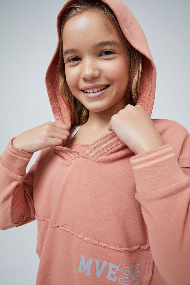 The Camila V Neck Crop Hoodie, DUST STORM