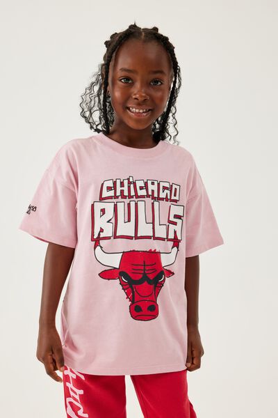 Cotton on Kids - Andie Drop Shoulder Tee LCN - LCN NBA phantom/chicago Bulls Oversized Logo
