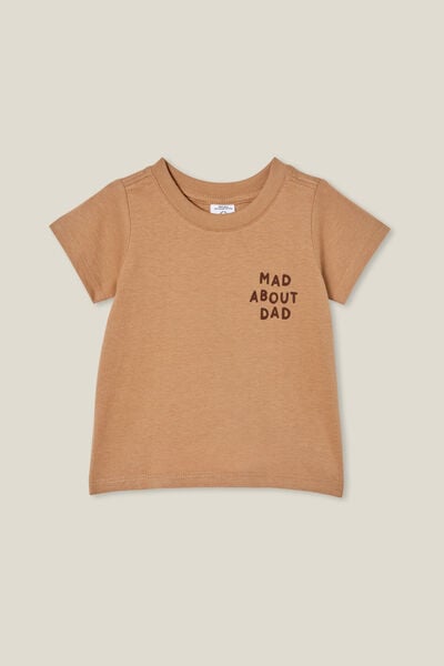 Jamie Short Sleeve Tee, TAUPY BROWN/MAD ABOUT DAD
