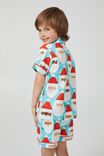 Riley Short Sleeve Pyjama Set Personalised, HEAVEN BLUE/SANTA S CREW - alternate image 3
