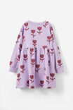 Tessa Fleece Dress, LILAC DROP/TULIPS - alternate image 3