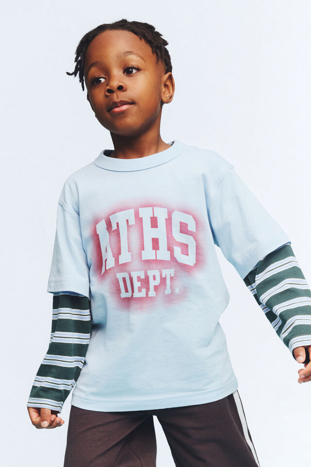 Essentials Graphic Short Sleeve Tee, CLOUD BLUE/BERRY JAM/ATHS DEPT
