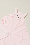 Baby Snuggle Towel - Personalised, CRYSTAL PINK/BUNNY - alternate image 2
