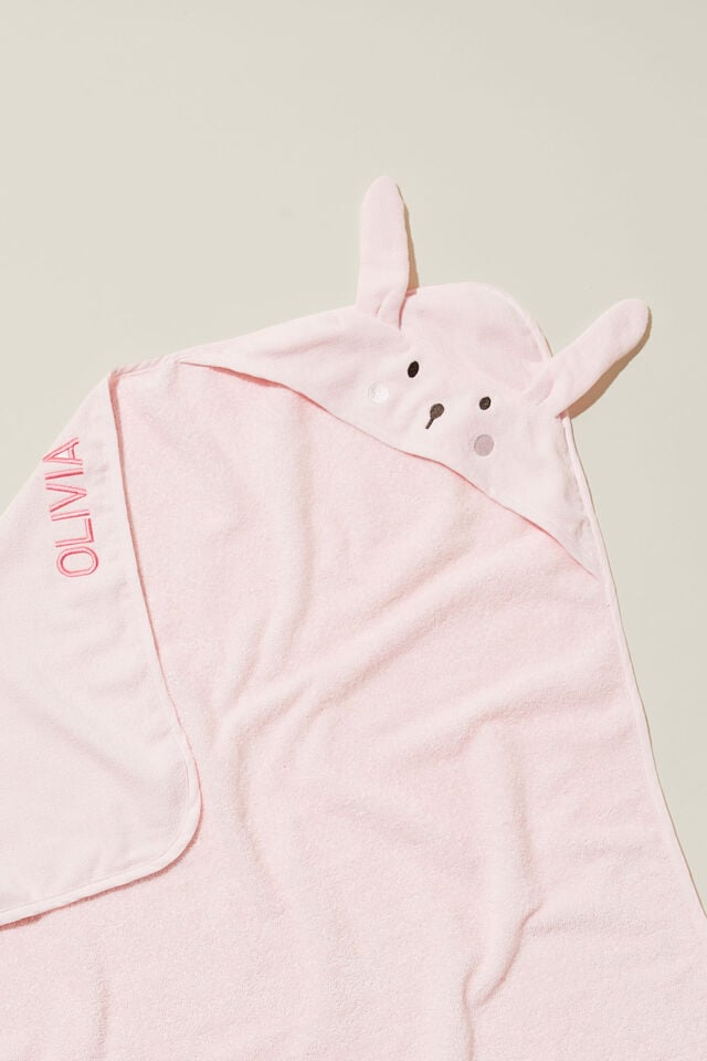 Baby Snuggle Towel - Personalised, CRYSTAL PINK/BUNNY