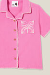 Phoebe Resort Shirt, PINK GERBERA/WHITE - alternate image 2