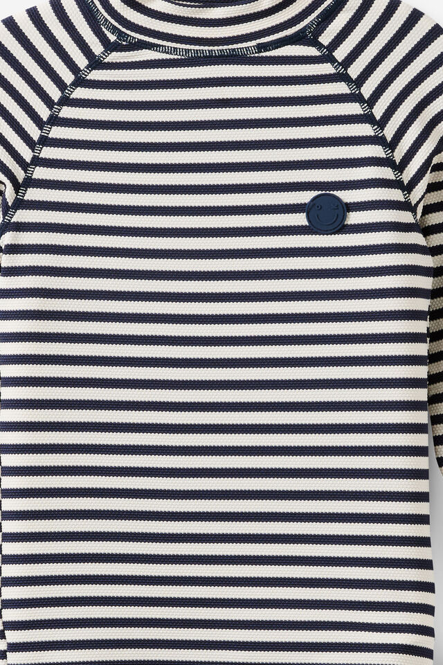 Flynn Long Sleeve Raglan Rash Vest, VANILLA/SQUID INK