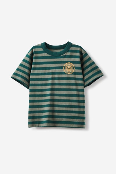 Jonny Short Sleeve Graphic Print Tee, PINE TREE GREEN/SWAG GREEN STRIPE ATHLETIC