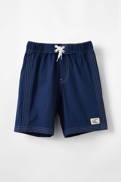 Bobby Stretch Board Short, IN THE NAVY/WHITE STITCH