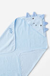 Baby Snuggle Towel - Personalised, WHITE WATER BLUE/DINO - vista alternativa 3