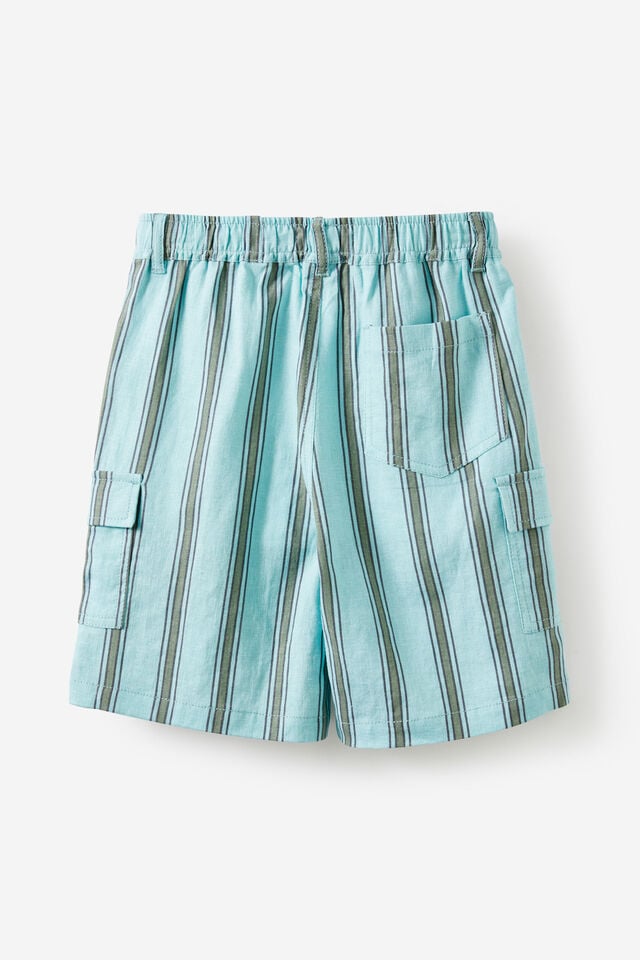 Landon Cargo Short, BARBER BLUE/SWAG GREEN STRIPE