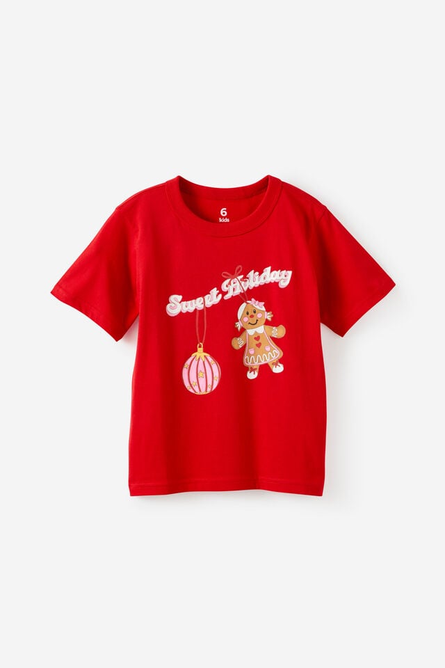 Essential Short Sleeve Graphic Tee, VARSITY RED/SWEET HOLIDAY