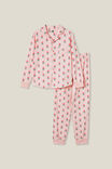 Angeline Long Sleeve Pyjama Set, CRYSTAL PINK/SPLICED FLORAL WOOD STAMP - alternate image 1