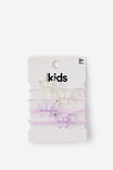 Kids Multi Pack Hair Ties, WHITE/IRRIDESCENT BUTTERFLIES - example image 2