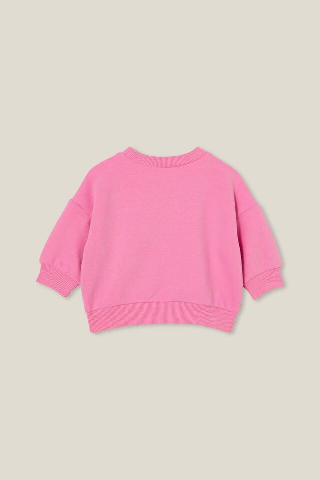 Alma Drop Shoulder Sweater Lcn, LCN MAT PINK GERBERA/BARBIE GLITTER B