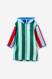 Kids Zip Thru Hooded Towel - Personalised, SEAGLASS/CONTRAST STRIPES - example image 3