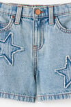 Relaxed Denim Short, AIRLIE LIGHT BLUE/STARS - example image 3
