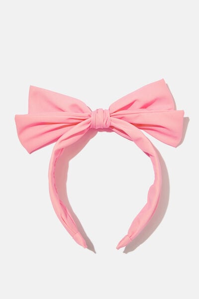 Dulcie Double Bow Headband, BLUSH PINK/TWILL