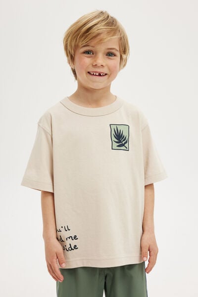 Jonny Short Sleeve Graphic Print Tee, RAINY DAY/DEEP SAGE YOU LL FIND ME OUTSIDE