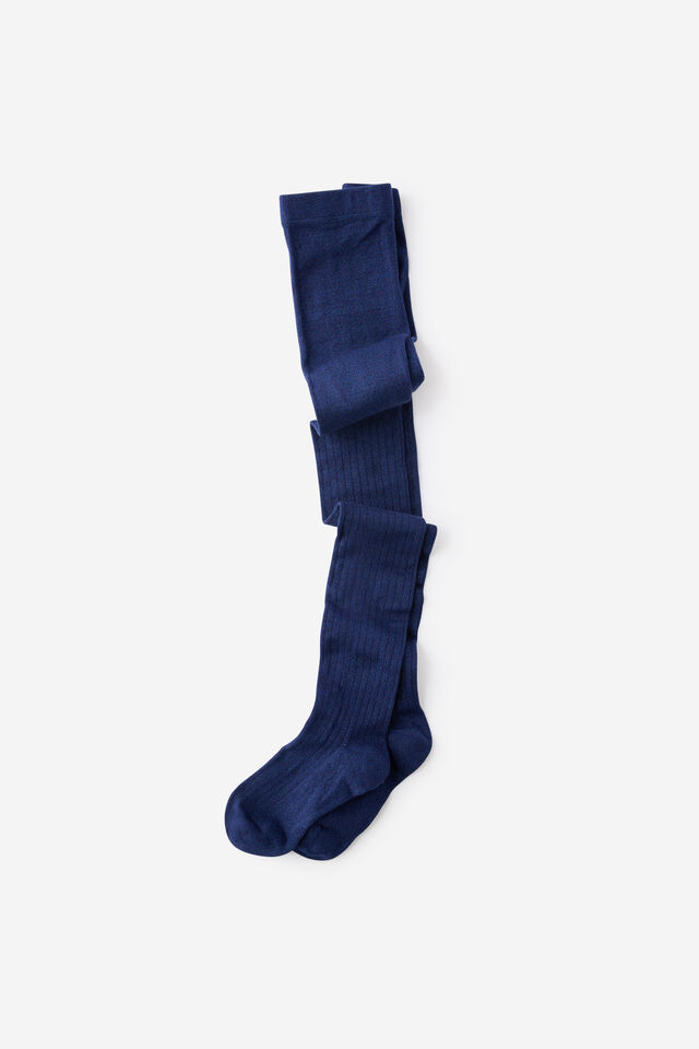 Kids Tights, DENIM NAVY/RIBBED SHIMMER