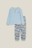 Winston Long Sleeve Pyjama Set, DUSTY BLUE/LINEAR CARS - alternate image 1