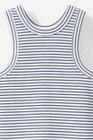 Eleanor Tank, WHITE/IN THE NAVY STRIPE RIB - alternate image 2