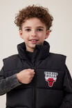 License Longline Puffer Vest, LCN NBA BLACK/CHICAGO BULLS - alternate image 4