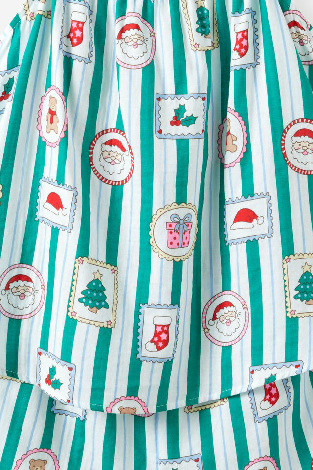 Adults Babydoll Family Xmas Pj Set, ENGLISH IVY/SANTA STAMP