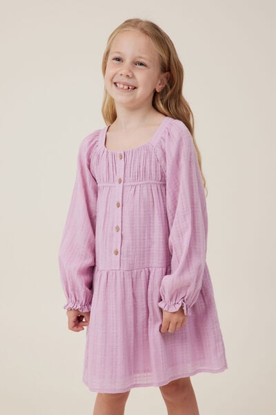 Gemma Long Sleeve Dress, CHALKY MAUVE