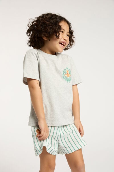 Blair Short Sleeve Pyjama Set, MALACHITE/GINGERBREAD STRIPE