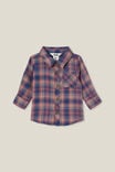 Baby Rugged Shirt, CRUSHED BERRY/TAUPY BROWN/NAVY WAFFLE PLAID - alternate image 1