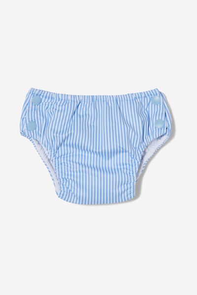 Calcinha Moda Praia - Steph Swim Nappy, DUSK BLUE STRIPE/SEA TURTLES