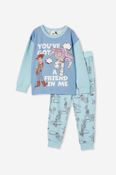 Chuck Long Sleeve Pyjama Set Licensed, LCN DIS STONE GREEN/TOY STORY LET S PLAY