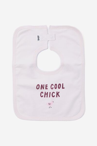 The Square Bib, CRYSTAL PINK/ONE COOL CHICK