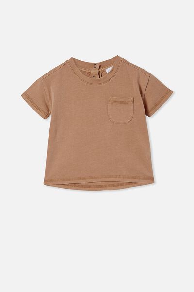 Camiseta - Alfie Drop Shoulder Tee, TAUPY BROWN WASH