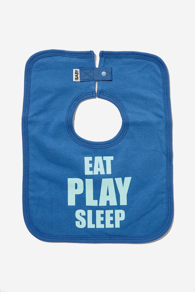 The Square Bib, PETTY BLUE/DREAM BLUE EAT PLAY SLEEP