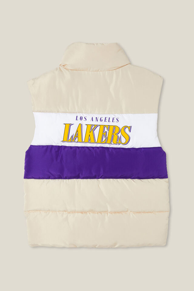 License Longline Puffer Vest, LCN NBA RAINY DAY/LAKERS