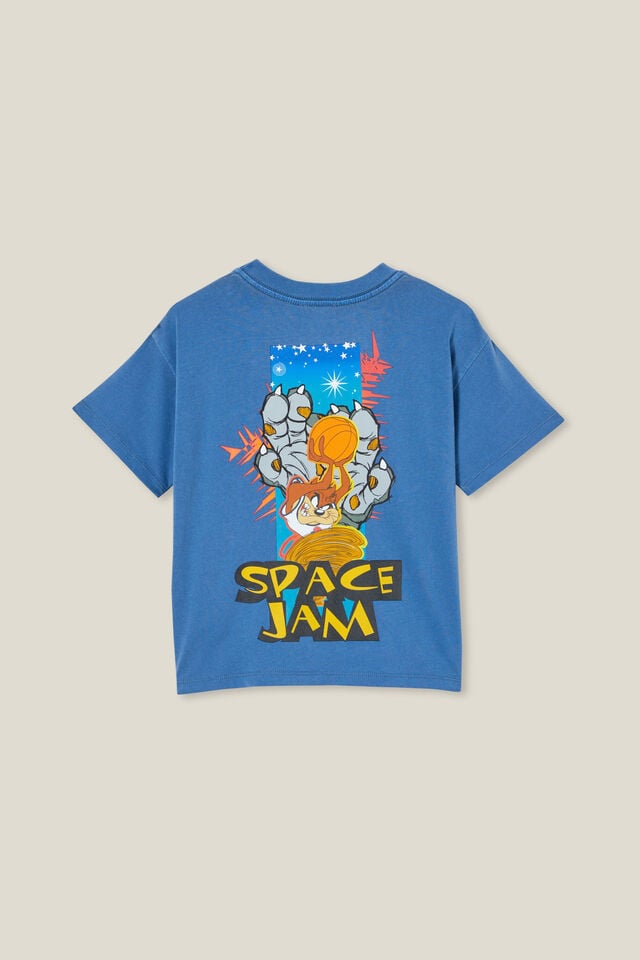 Camiseta - Space Jam Drop Shoulder Short Sleeve Tee, LCN WB PETTY BLUE/SPACE JAM