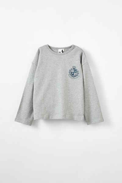 Piper Long Sleeve Tee, GREY MARLE/PARIS FRANCE