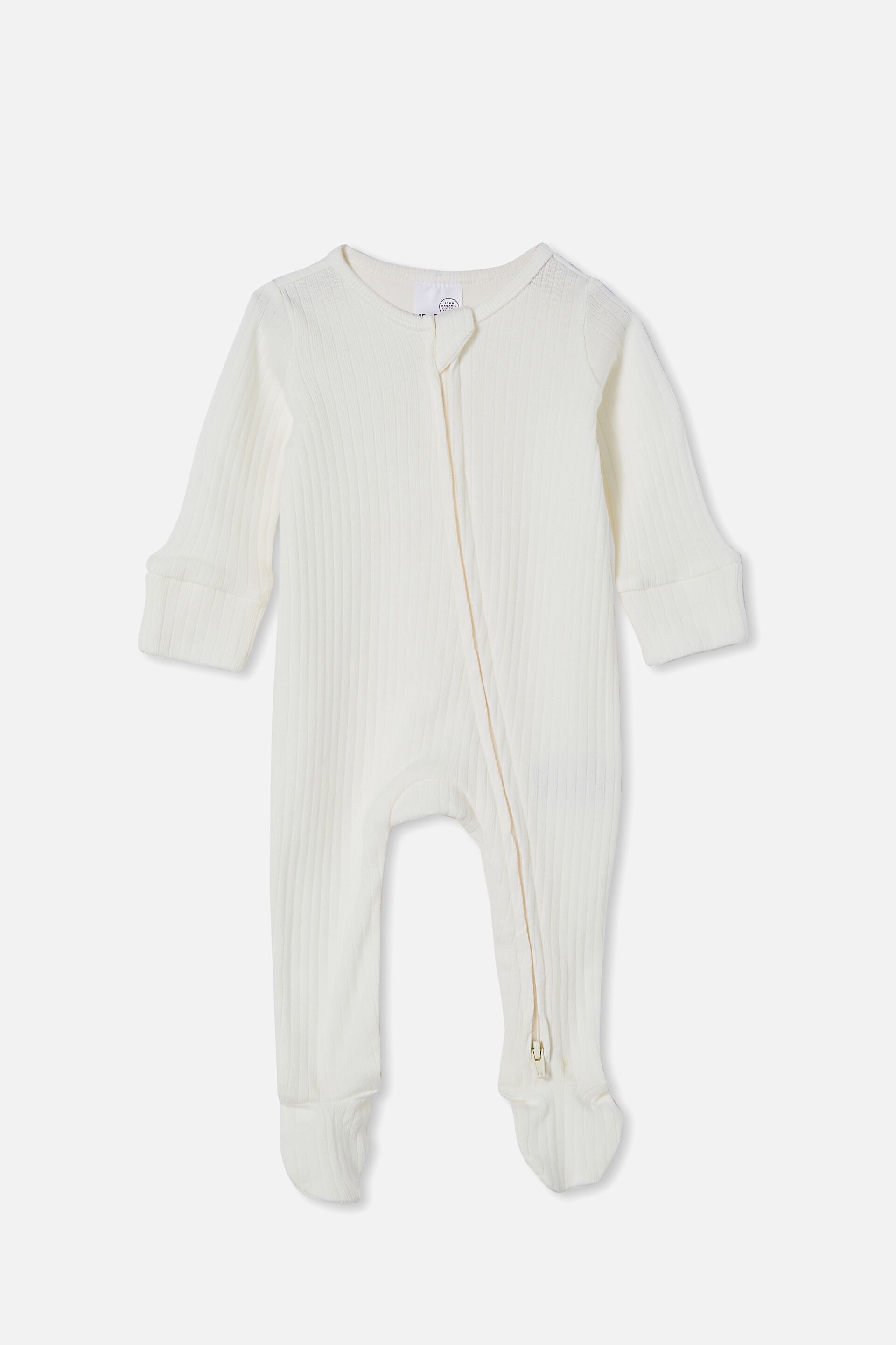 Baby All In Ones & Bodysuits | Organic Newborn Zip Through Romper - UB31793