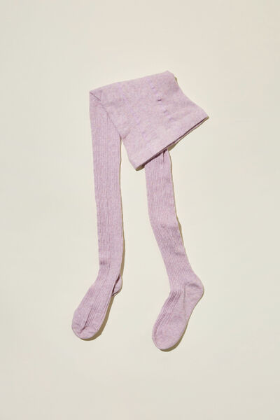 Solid Tights, LILAC DROP MARLE/CABLE