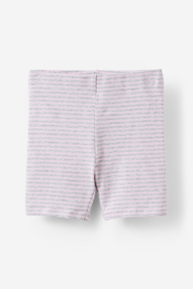 Essential Bike Short, BALLET PINK/GREY MARLE STRIPE