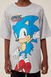 Camiseta - Sonic License Drop Shoulder Short Sleeve Tee, LCN SONIC FOG GREY MARLE/SONIC HEDGEHOG - vista alternativa 4