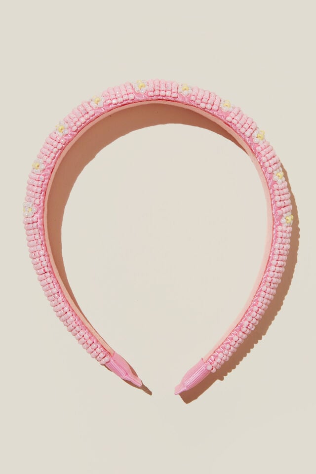 Sophia Luxe Headband, BLUSH PINK/FLOWERS